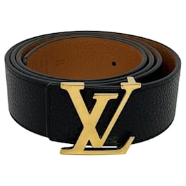 Louis Vuitton-Louis Vuitton cintura reversibile LV Initiales 40 mm Nero Marrone chiaro-Nero,Marrone chiaro