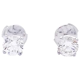 inconnue-White gold stud earrings, diamants.-Other