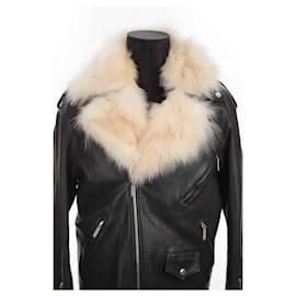 Saint Laurent-Leather coat-Black