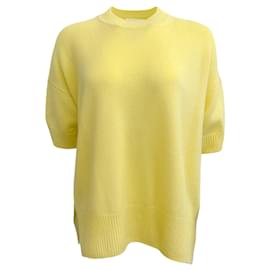 Autre Marque-Jil Sander Jersey amarillo de cachemira con mangas caídas-Amarillo