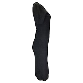 Autre Marque-Fendi Black FF Monogram Short Sleeved Knit Midi Dress-Black