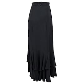 Moschino-Moschino Couture Layered Ruched Long Skirt-Black