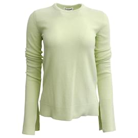 Autre Marque-Jil Sander – Pullover aus Baumwolle mit Schlitzärmeln in Limettengrün-Grün
