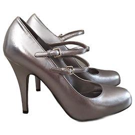 MIU MIU Heels T.EU 36.5 Leather Silvery