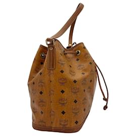 MCM-MCM bucket bag shoulder bag brown logo lion-Cognac