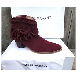 Isabel Marant-Ankle Boots-Dark red
