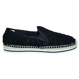 Tory Burch Black Fabric Espadrilles with Rubber Sole Black