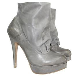 Autre Marque-Ankle Boots with High Heels-Grey