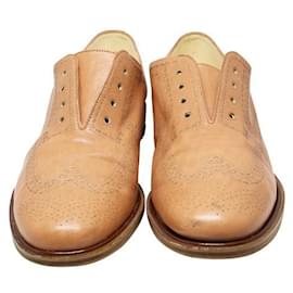 Autre Marque-Zapatos Oxford de cuero en beige-Castaño,Beige