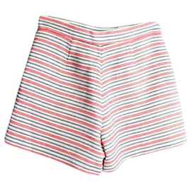 Autre Marque-High Waist Shorts mit Streifen-Rot