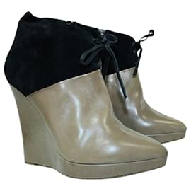 Autre Marque-Brown and Black Ankle Boots-Brown