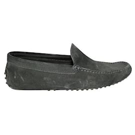 Tod's-Black suede loafers-Black