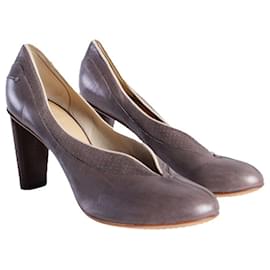 Autre Marque-Zapatos de tacón de cuero grises-Gris