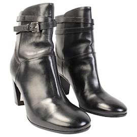 Autre Marque-Ankle Straps Embellished Boots-Black