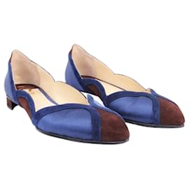 Autre Marque-Zapatos planos de punta de seda-Azul,Azul marino