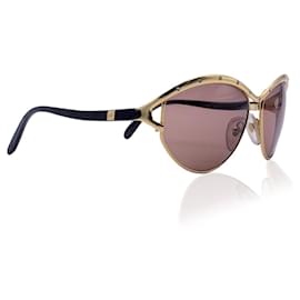 Autre Marque-Vintage Gold Metal TL 3301 Sunglasses with Crystals-Golden