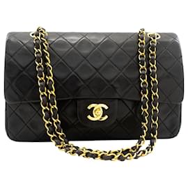 Chanel-Black vintage 1991-94 medium Classic double flap bag-Black