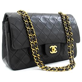Chanel-Black vintage 1991-94 medium Classic double flap bag-Black