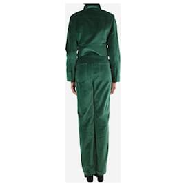 Autre Marque-Conjunto top e calças em veludo verde escuro - tamanho XS-Verde
