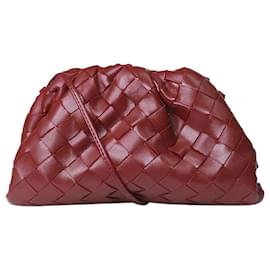 Bottega Veneta-Burgundy mini Pouch bag-Dark red