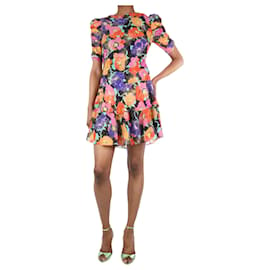 Autre Marque-Vestido mini escalonado floral multicolor - talla UK 6-Multicolor