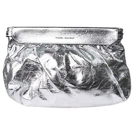 Isabel Marant Silberne geraffte Clutch Silber