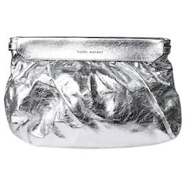 Isabel Marant-Silver gathered clutch bag-Silvery