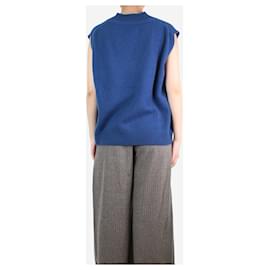 Autre Marque-Blaue Pulloverweste mit V-Ausschnitt – Größe S-Blau