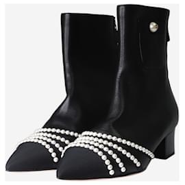Chanel-Stivali con perle in pelle nera - taglia EU 38.5 (UK 5.5)-Nero