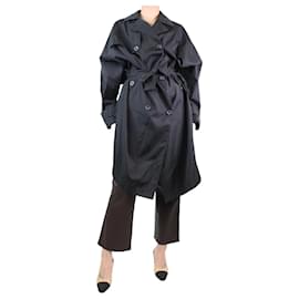 Autre Marque-Black nylon trench coat - size UK 10-Black