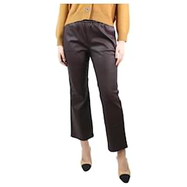 Enes-Burgundy leather trousers - size UK 12-Dark red