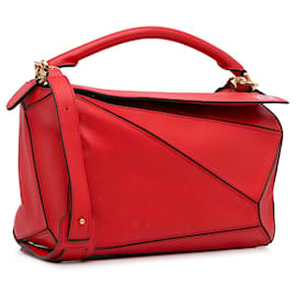 Loewe-Loewe Red Medium Puzzle Bag-Red