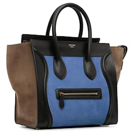 Céline-Celine Mini sac à bagages tricolore bleu-Bleu