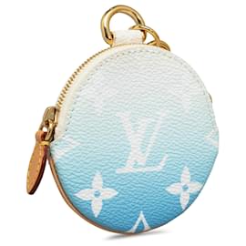 Louis Vuitton-Portachiavi con cordino multi pochette Louis Vuitton con monogramma blu gigante in piscina-Blu