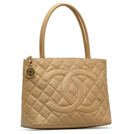 Chanel-Chanel Brown Caviar Medallion Tote-Brown,Other
