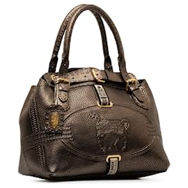Fendi-Fendi Brown Selleria Grand Borghese Handbag-Brown,Bronze