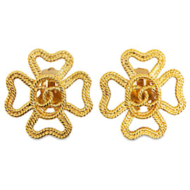 Chanel-Chanel Gold CC Clover Ohrclips-Golden