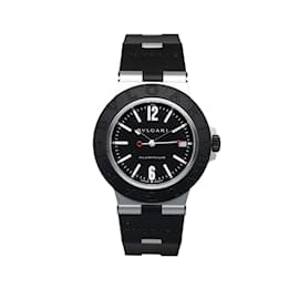 Bulgari-Bvlgari Black Automatic Aluminum and Rubber Diagono Watch-Black