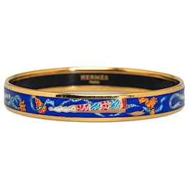 Hermès-Bracelet jonc émaillé bleu Hermes-Bleu
