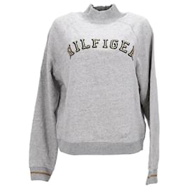 Tommy Hilfiger-Sweatshirt mit Stehkragen und Logo für Damen-Grau