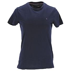 Tommy Hilfiger-Heritage-T-Shirt mit Rundhalsausschnitt für Damen-Marineblau
