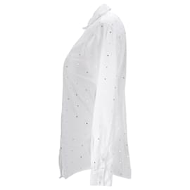Tommy Hilfiger-Damen-Hemd mit durchgehendem Mikroquadrat-Print-Weiß