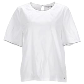 Tommy Hilfiger-Blusa feminina com detalhe de corrente e fechadura-Branco