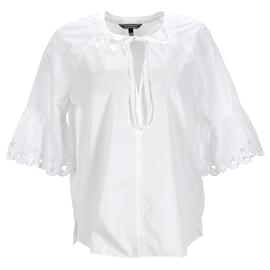 Tommy Hilfiger-Blusa bordada para mujer-Blanco