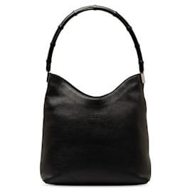 Autre Marque-Leather Bamboo Hobo Bag 001 3244-Other