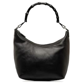 Autre Marque-Leather Bamboo Hobo Bag 000 0531-Other