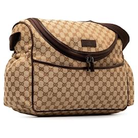 Gucci-Bolso cambiador de bebé de lona Gucci GG Bolso bandolera de lona 123326 en buen estado-Otro