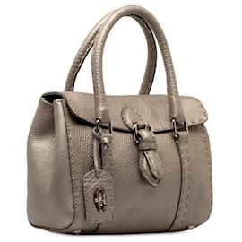 Fendi-Fendi Mini Selleria Linda Bag Leather Handbag 8R486 in buone condizioni-Altro