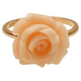Autre Marque-Bague "I Do" en or rose 18 carats LITO avec une rose en corail.-Rose