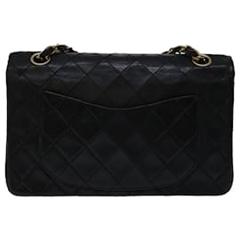 Chanel-CHANEL Classic Matelasse 25 Chain Shoulder Bag Lamb Skin Black CC Auth bs11978-Black